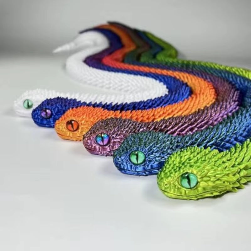 2026 New 3D Printed Snake Realistic Snake Statue Movable Joint Fidget Toys Simulation Snake Year Desk Ornament Animal Model Gift