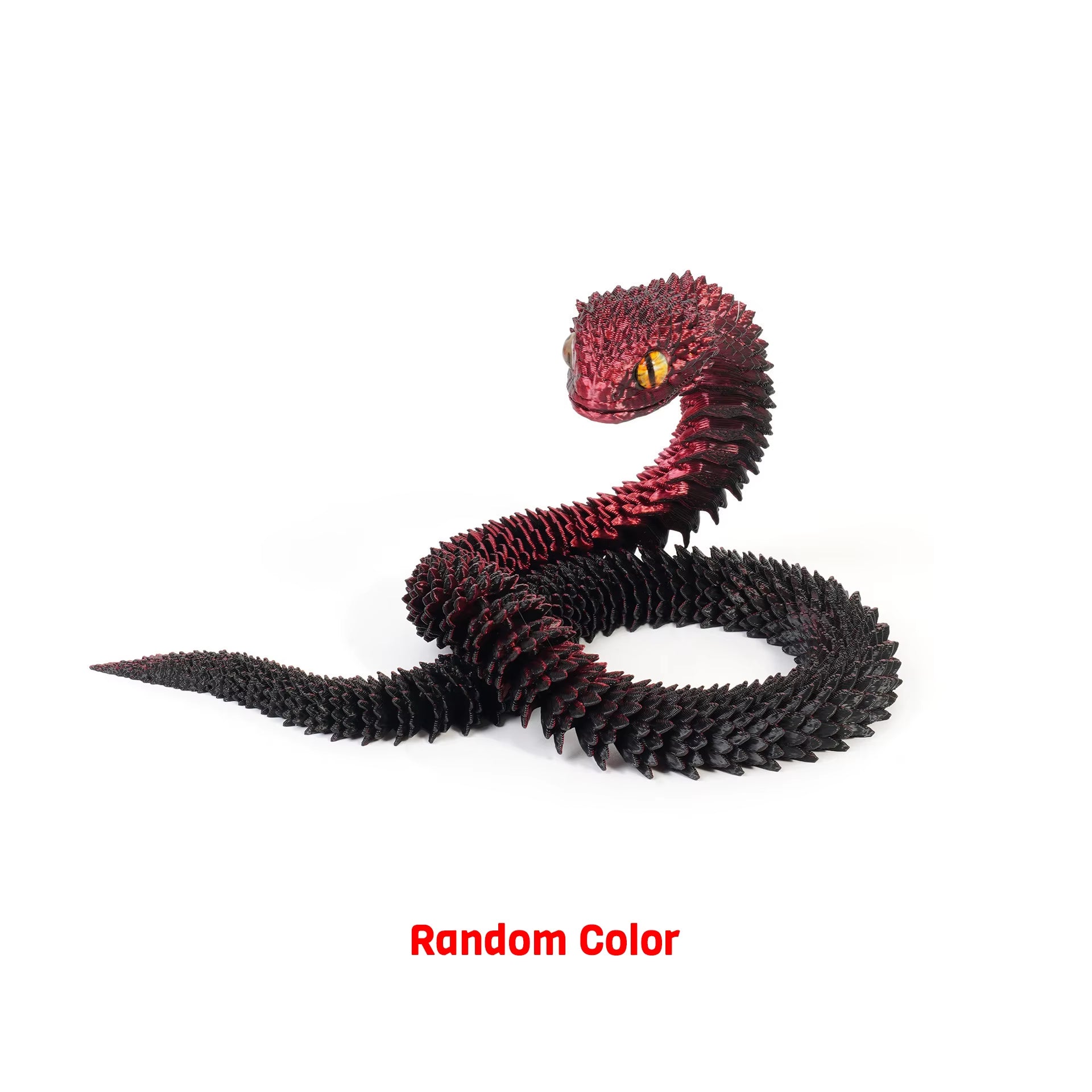 2026 New 3D Printed Snake Realistic Snake Statue Movable Joint Fidget Toys Simulation Snake Year Desk Ornament Animal Model Gift