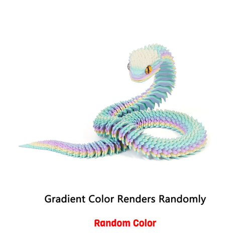 2026 New 3D Printed Snake Realistic Snake Statue Movable Joint Fidget Toys Simulation Snake Year Desk Ornament Animal Model Gift